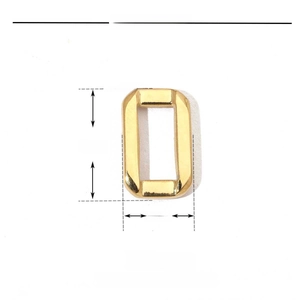 Technical dimensions of gold oval stainless steel pendant measuring 17mm by 10mm