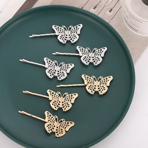 Hollow Butterfly Metal Hair Clips Simple Bionic Butterfly Side Clips Sweet Fashion Jewelry Hair Accessories For Women Gift