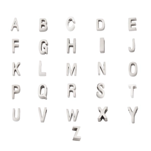 Set of 26 alphabet mirror stainless steel charms from A to Z for DIY necklaces