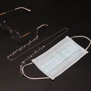 Golden chain strap with natural opal stones for eyeglasses and face masks dual-use utility