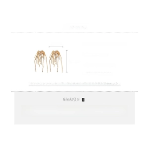 Detail specifications of rhinestone firework fringe earrings showing size and weight info