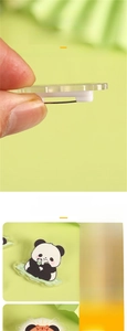 Detail of 4mm thick transparent acrylic brooch with scratch-resistant sandwich design