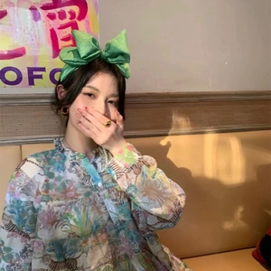 Seersucker oversized bow headband for women featuring a sweet high-top style
