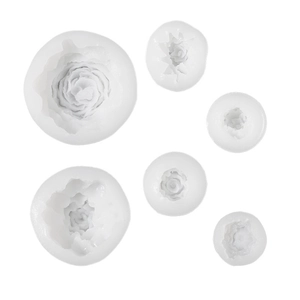 6-delige set 3D-siliconenmallen van pioenrozen voor DIY kaarsen en zeep maken