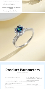 Detailed close-up showing the brilliant fire of s925 silver moissanite gemstone ring