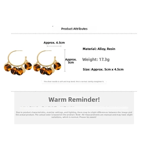 Macro detail of leopard resin hoop earrings with alloy discs, size 5cm x 4.5cm, 17.3g