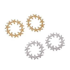 Elegant gold and silver starfish earrings in polished stainless steel for women