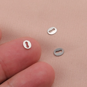 Set of oval stainless steel jewelry end tags with hole for DIY jewelry making