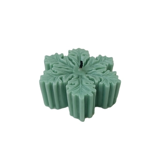 3D snowflake silicone mold for DIY Christmas scented candles in Morandi green finish