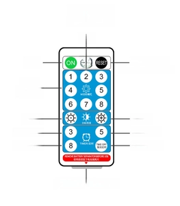 Remote control for solar LED tube lights featuring 8 modes, timer, and brightness adjustment