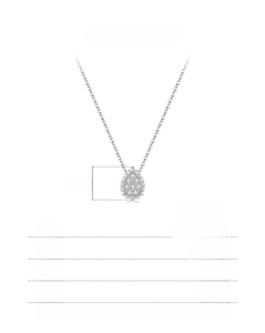 Detailed specs of the 925 sterling silver water drop necklace with 2.18g weight and 7x9mm size