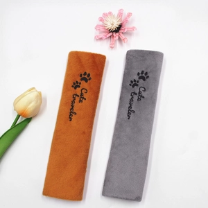 Almohadillas Para Cinturón De Seguridad De Coche Felpa Suave Funda Protectora Bordado De Pata De Animal Cute Traveler