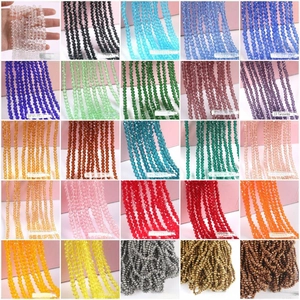Faceted crystal glass beads for jewelry making in 25 vibrant assorted colors