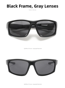 Dettaglio degli occhiali da ciclismo nero opaco con modello 9358 e lenti anti-UV