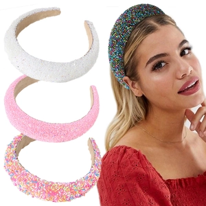 Sparkling rhinestone sponge headband set in candy colors for high cranial top hairstyle