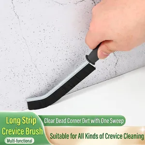Crevice Cleaning Brush With Alloy And Plastic Ergonomic Handle Hard Bristles For Bathroom Grout Window Tracks Corners