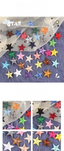 Detailed macro view of colorful embroidered star patches with premium stitch texture