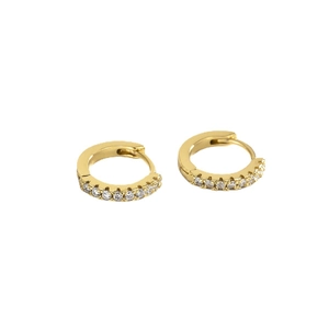 Elegant gold hoop earrings with micro-p镶嵌 pavé cubic zirconia for women