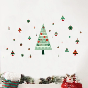 Weihnachtsbaum Wandaufkleber und Ornamente für festliche Wohnzimmer Fensterdekoration
