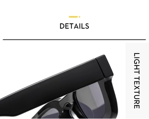 Macro shot of retro square sunglasses showing hinge detail and premium light texture finish