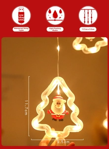 Close-up of Santa Claus LED light with 8 flashing modes and USB power interface