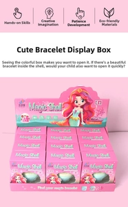 Set of 12 Magic Shell blind boxes containing surprise DIY bracelets for girls
