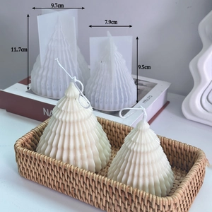 Stampo in silicone per candele ad albero di Natale origami con texture plissettata