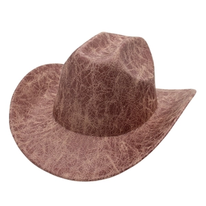 Classic western cowboy hat with distressed brown marble texture and wide brim
