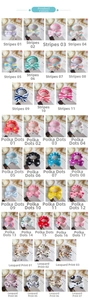 Various coral fleece bow headbands in leopard, stripe, and polka dot patterns