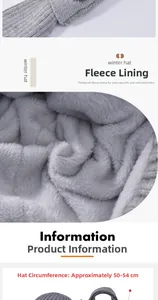 Dettaglio della fodera in pile e della trama a maglia del cappello invernale