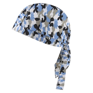 Unisex Camouflage Pirate Hat Breathable Polyester Tie-Dye Do-Rag Sports Running Headscarf Outdoor Fitness Wrap Cap