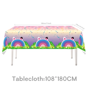 Rainbow and cloud pattern tablecloth 108x180cm for birthday party decoration