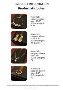 Detaillierte Maße und Gewichte für das Vintage-Schmuckset aus vergoldetem Zirkon