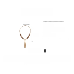 Detail of bohemian glass bead tassel necklace with 86cm length and 44.4g weight