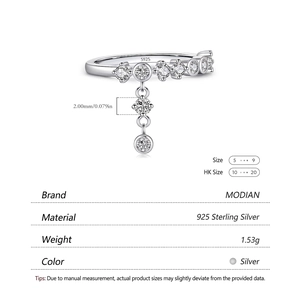 S925 sterling silver ring with round cubic zirconia pendant and pavé diamonds
