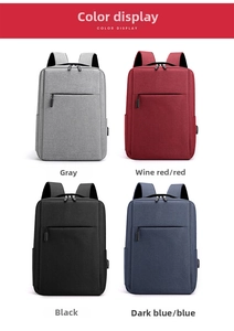 Detailed color options of business travel backpacks with external USB charging ports