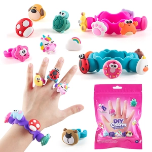 DIY Charm Bracelet And Ring Jewelry Silicone Detachable Cartoon Animal Decor Educational Toys For Kids Girls Birthday Gift