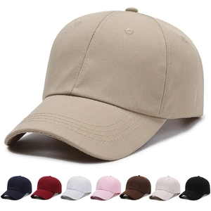 Casquette de Baseball Style Coréen Simple Couleur Unie Coton Polyester Visière Courbée Réglable Chapeau Pare-soleil Extérieur Homme Femme