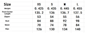 Size chart table for textured halter maxi dress showing measurements for XS to L sizes