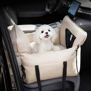 Haustier Autositz Bett Trage PU Leder Wasserdicht Atmungsaktiv Netzfenster Sicherheitsgurt Für Reisen Outdoor Kleine Mittlere Hunde Katzen