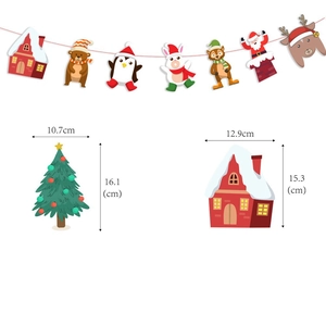 Weihnachts-Papierbanner mit Weihnachtsmann, Rentier und Baum Figuren für die Party-Deko