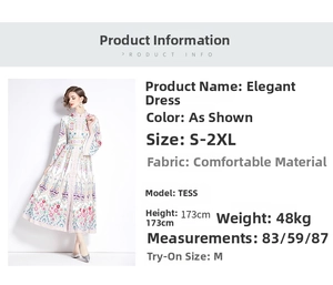 Close-up of vintage floral print maxi dress with mandarin collar and side slit details