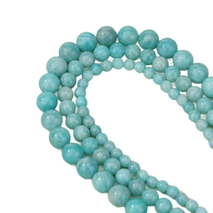 Natural amazonite round loose beads in various sizes for DIY jewelry making and bracelets
