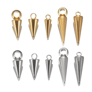 Pendentifs Coniques Minimalistes Charms En Cône Acier Inoxydable DIY Fabrication De Bijoux Boucles Oreilles Métal Poli