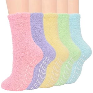 Coral Fleece Socks Thickened Warm Non-slip Silicone Grips Indoor Floor Sleeping Home Winter For Women Men