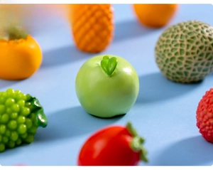 Figura de fruta de resina miniatura vista detallada, lindo accesorio para manualidades.