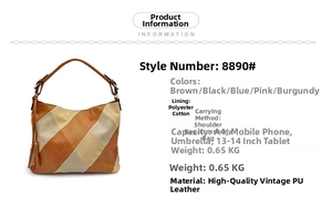 Detailed size and capacity specifications of the vintage faux leather hobo bag