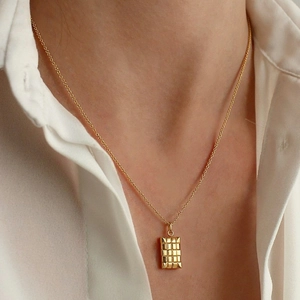 304 Stainless Steel Pendant Necklace Gold Plated Zirconia Star Moon Heart Sun Octagram Charm Women Jewelry