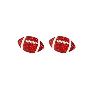 Boucles d'oreilles américaines de football rouges scintillantes pour sportifs