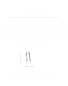 Detail showing geometric zircon tassel earrings measuring 8.7cm long and 1.5cm wide